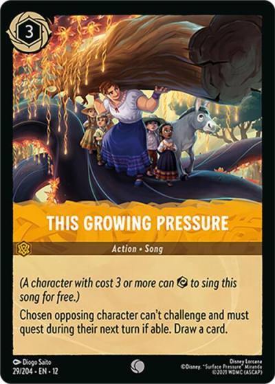 This Growing Pressure 29/204 Wilds Unknown Lorcana card