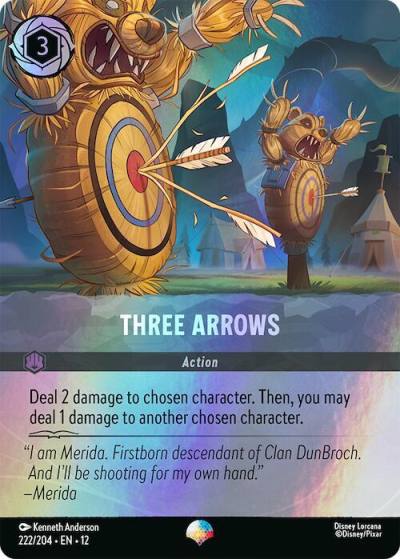 Three Arrows (Epic) 222/204 Wilds Unknown Lorcana card