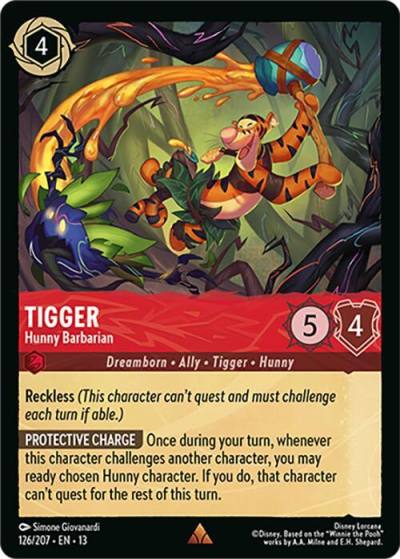Tigger Hunny Barbarian 126/204 Attack of the Vine! Lorcana card