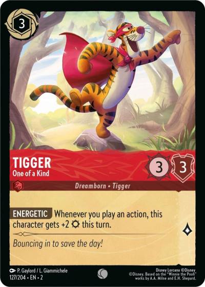 Tigger One of a Kind 127/204 Rise of the Floodborn Lorcana card