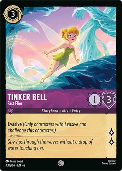 Tinker Bell Fast Flier 43/204 Azurite Sea Lorcana card