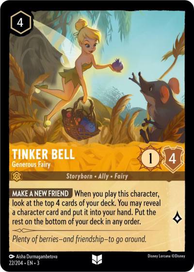 Tinker Bell Generous Fairy 22/204 Into the Inklands Lorcana card
