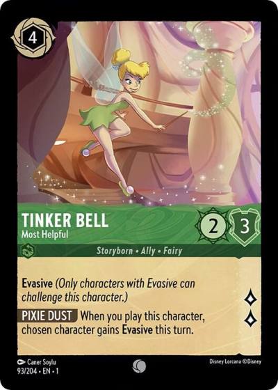 Tinker Bell Most Helpful 93/204 The First Chapter Lorcana card