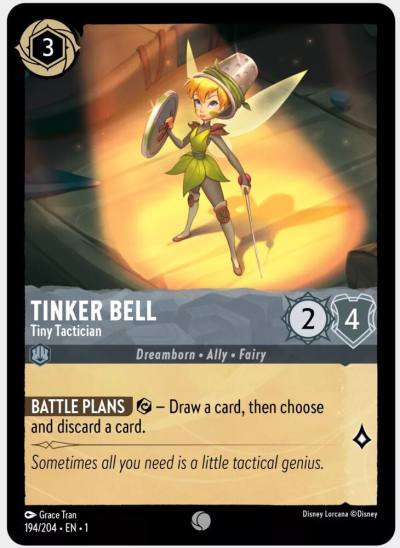 Tinker Bell Tiny Tactician 194/204 The First Chapter Lorcana card