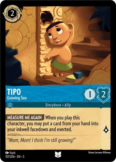 Tipo Growing Son 157/204 Shimmering Skies Lorcana card