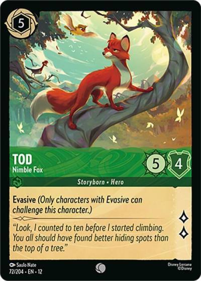 Tod Nimble Fox 72/204 Wilds Unknown Lorcana card
