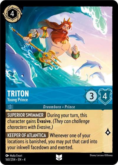 Triton Young Prince 160/204 Ursula's Return Lorcana card