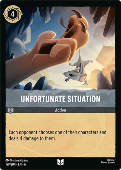 Unfortunate Situation 199/204 Azurite Sea Lorcana card