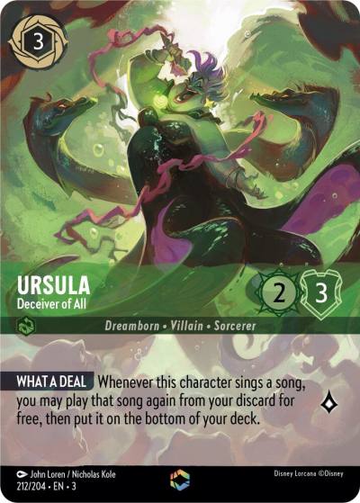 Ursula Deceiver of All Enchanted 212/204 Into the Inklands Lorcana card