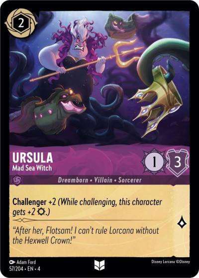 Ursula Mad Sea Witch 57/204 Ursula's Return Lorcana card