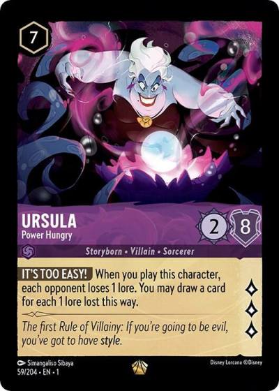 Ursula Power Hungry 59/204 The First Chapter Lorcana card