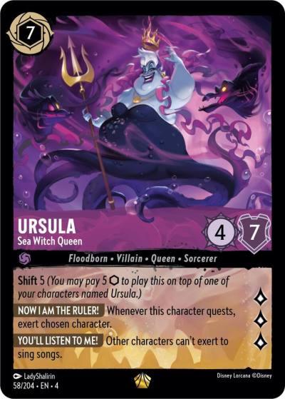 Ursula Sea Witch Queen 58/204 Ursula's Return Lorcana card