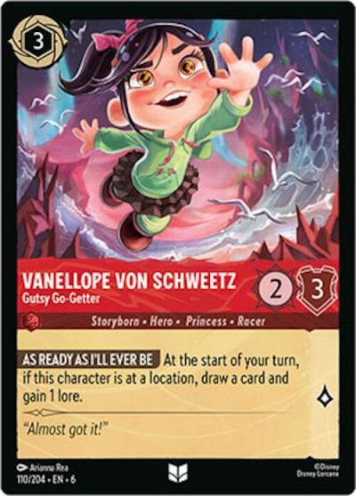 Vanellope von Schweetz Gutsy Go Getter 110/204 Azurite Sea Lorcana card