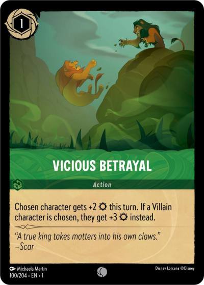 Vicious Betrayal 100/204 The First Chapter Lorcana card