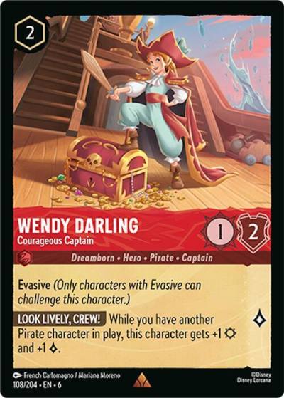 Wendy Darling Courageous Captain 108/204 Azurite Sea Lorcana card