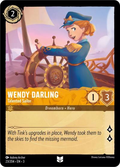 Wendy Darling Talented Sailor 23/204 Into the Inklands Lorcana card