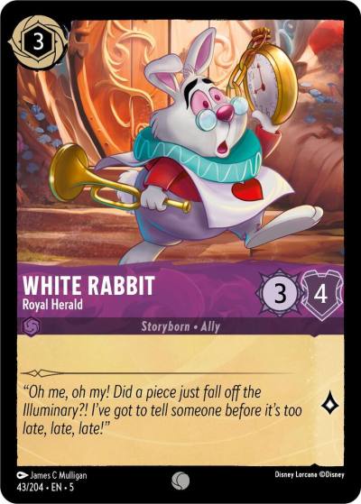 White Rabbit Royal Herald 43/204 Shimmering Skies Lorcana card