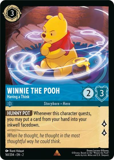 Winnie the Pooh Having a Think 161/204 Rise of the Floodborn Lorcana card