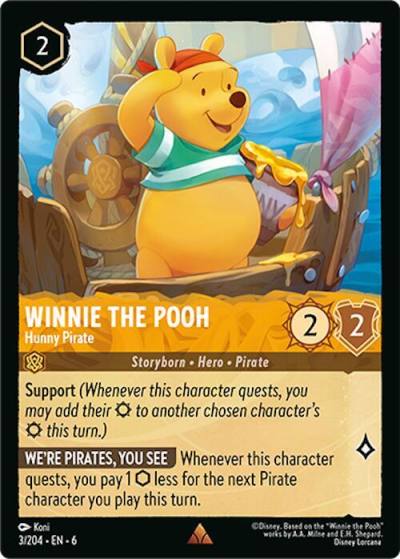 Winnie the Pooh Hunny Pirate 3/204 Azurite Sea Lorcana card