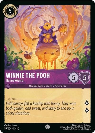 Winnie the Pooh Hunny Wizard 59/204 Rise of the Floodborn Lorcana card