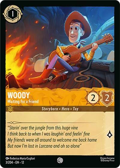 Woody Waiting for a Friend 3/204 Wilds Unknown Lorcana card