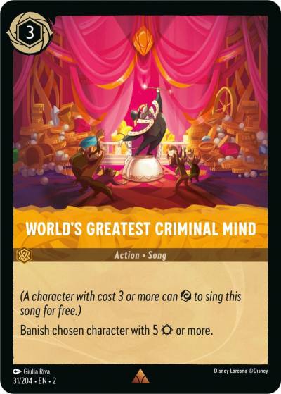 Worlds Greatest Criminal Mind 31/204 Rise of the Floodborn Lorcana card