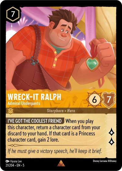 Wreck It Ralph Admiral Underpants 21/204 Shimmering Skies Lorcana card