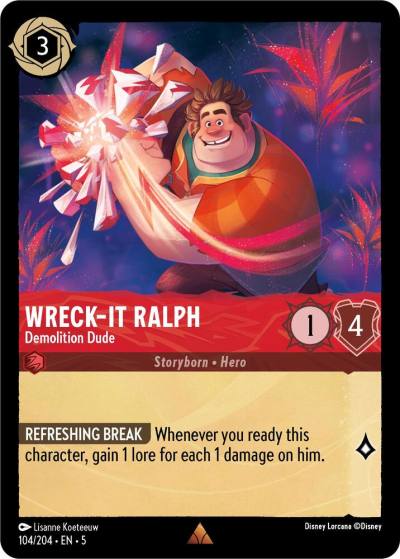 Wreck It Ralph Demolition Dude 104/204 Shimmering Skies Lorcana card