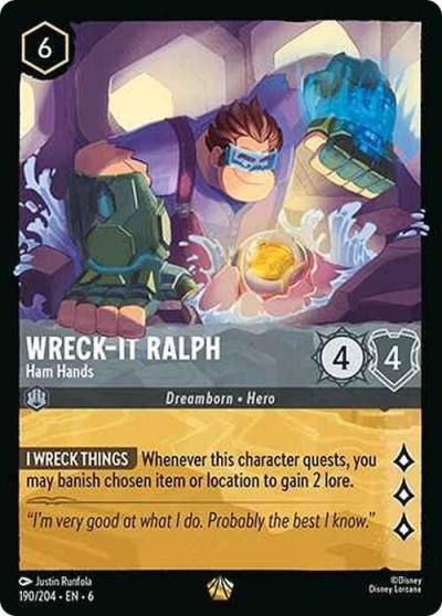 Wreck It Ralph Ham Hands 190/204 Azurite Sea Lorcana card