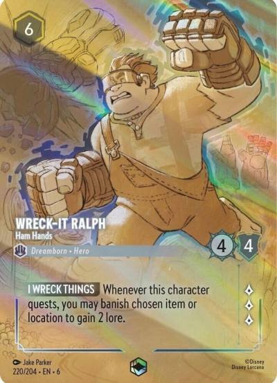 Wreck It Ralph Ham Hands Enchanted 220/204 Azurite Sea Lorcana card