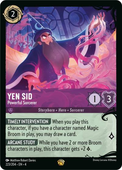 Yen Sid Powerful Sorcerer 223/204 Illumineer's Quest: Deep Trouble Lorcana card