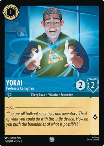 Yokai Professor Callaghan 158/204 Azurite Sea Lorcana card