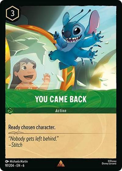 You Came Back 97/204 Azurite Sea Lorcana card