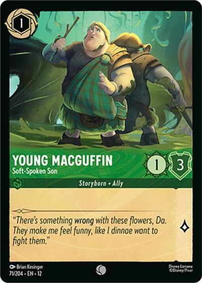 Young MacGuffin Soft-Spoken Son 71/204 Wilds Unknown Lorcana card