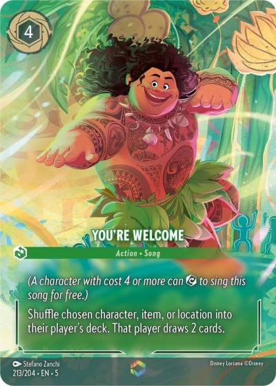 Youre Welcome Enchanted 213/204 Shimmering Skies Lorcana card