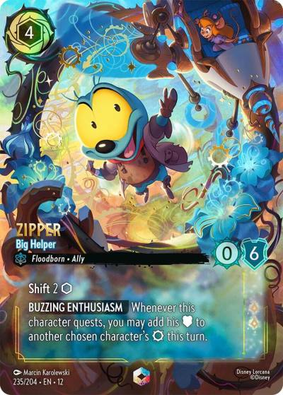 Zipper Big Helper (Enchanted) 235/204 Wilds Unknown Lorcana card