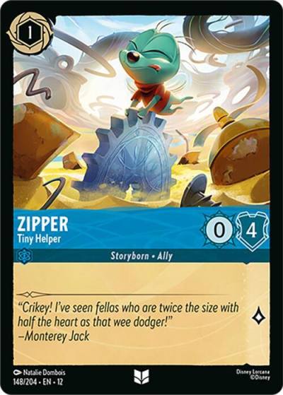 Zipper Tiny Helper 148/204 Wilds Unknown Lorcana card