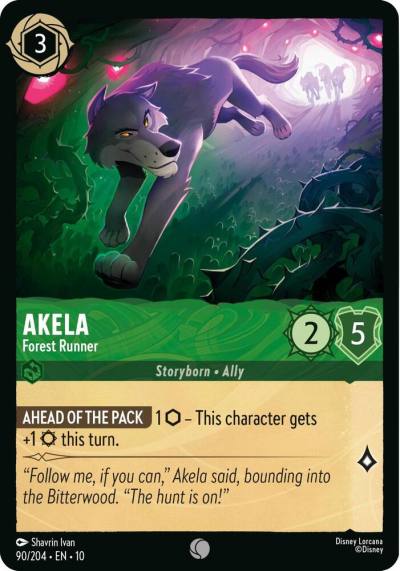 Akela Forest Runner 90/204 Whispers in the Well Lorcana card