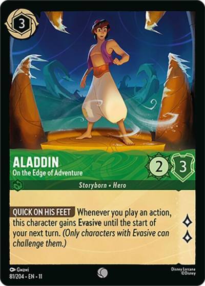 Aladdin On the Edge of Adventure 81/204 Winterspell Lorcana card