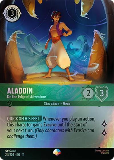 Aladdin On the Edge of Adventure Epic 211/204 Winterspell Lorcana card