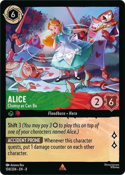 Alice Clumsy as Can Be 104/204 Reign of Jafar Lorcana card