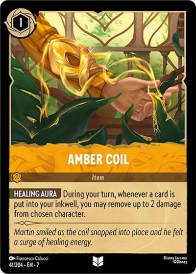 Amber Coil 41/204 Archazia's Island Lorcana card