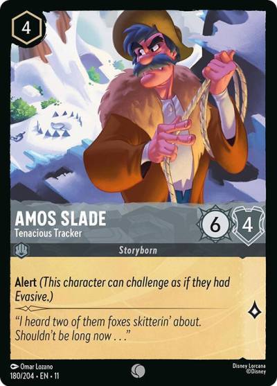 Amos Slade Tenacious Tracker 180/204 Winterspell Lorcana card