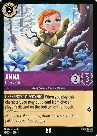 Anna Little Sister 52/204 Winterspell Lorcana card