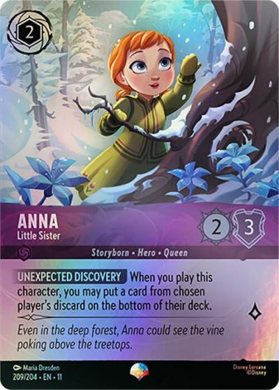 Anna Little Sister Epic 209/204 Winterspell Lorcana card