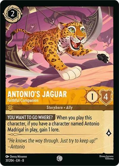 Antonios Jaguar Faithful Companion 31/204 Reign of Jafar Lorcana card