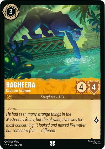 Bagheera Cautious Explorer 12/204 Whispers in the Well Lorcana card