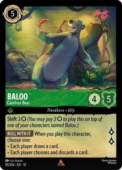 Baloo Carefree Bear 85/204 Whispers in the Well Lorcana card