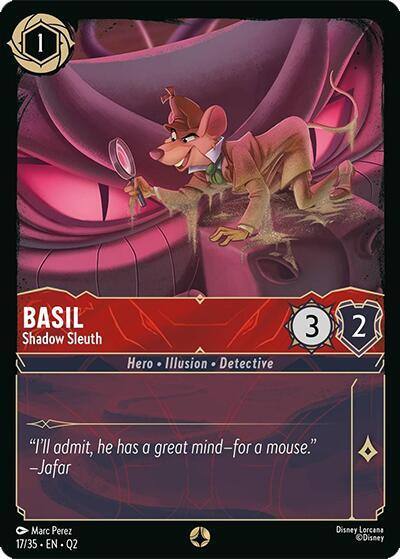 Basil Shadow Sleuth 17/35 Illumineer's Quest: Palace Heist Lorcana card