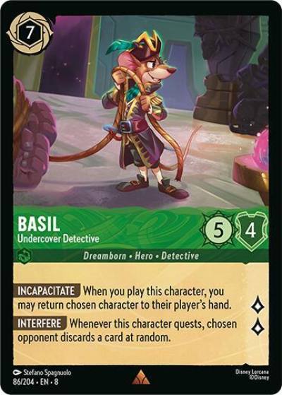 Basil Undercover Detective 86/204 Reign of Jafar Lorcana card